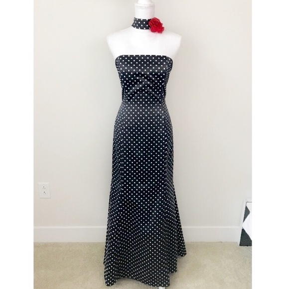 Jessica McClintock Dresses & Skirts - Jessica McClintock Black Pinup Polka Dot Gown